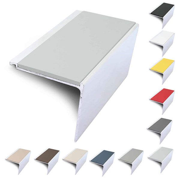 Rakeback 60mm x 55mm Aluminium Non Slip Stair Nosing With PVC Insert
