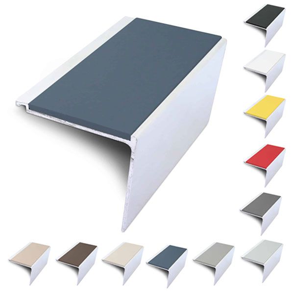 Rakeback 60mm x 55mm Aluminium Non Slip Stair Nosing With PVC Insert