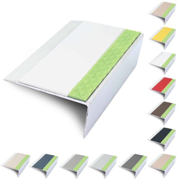 Rakeback Aluminator 66mm x 32mm Stair Nosing Edge Trim With PVC Insert