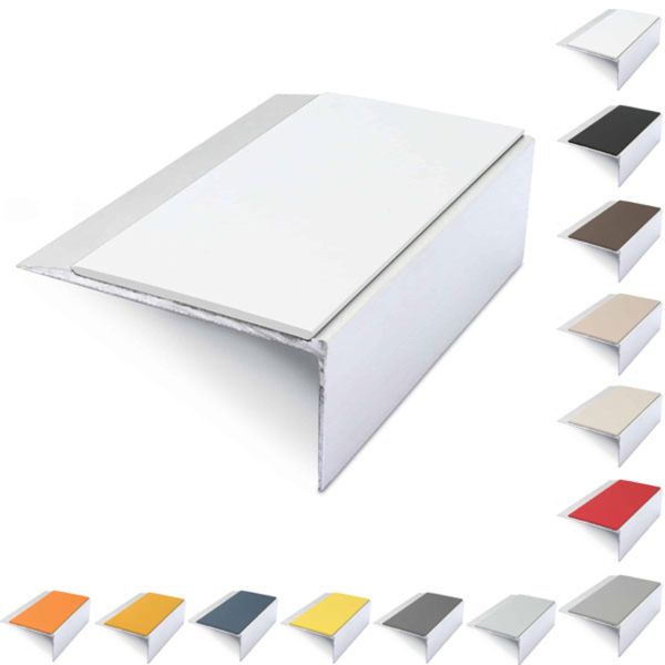 Aluminium Stair Nosing 66mm x 32mm Anti Slip Edge Trim With PVC Insert