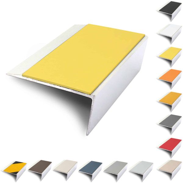 Rakeback Aluminium 66mm x 32mm Stair Nosing Edge Trim With PVC Insert