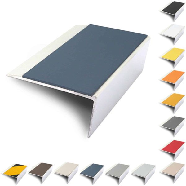 Rakeback Aluminium 66mm x 32mm Stair Nosing Edge Trim With PVC Insert