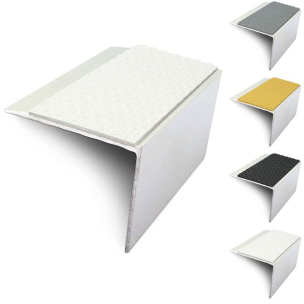 Commercial Tredsafe Stair Nosing  67mm x 55mm Edge Trim With PVC Insert