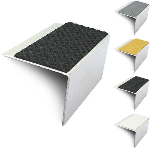 Commercial Tredsafe Stair Nosing  67mm x 55mm Edge Trim With PVC Insert