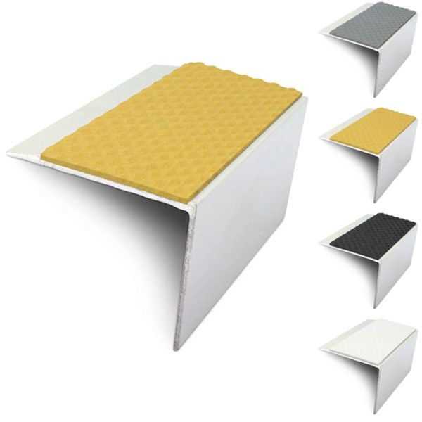 Commercial Tredsafe Stair Nosing  67mm x 55mm Edge Trim With PVC Insert