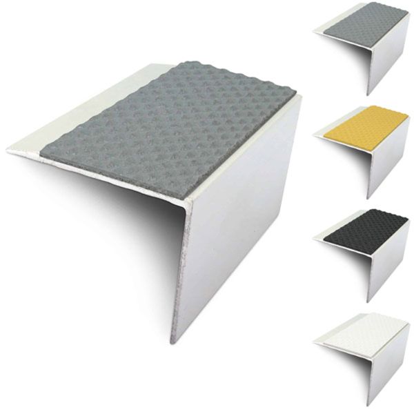 Commercial Tredsafe Stair Nosing  67mm x 55mm Edge Trim With PVC Insert