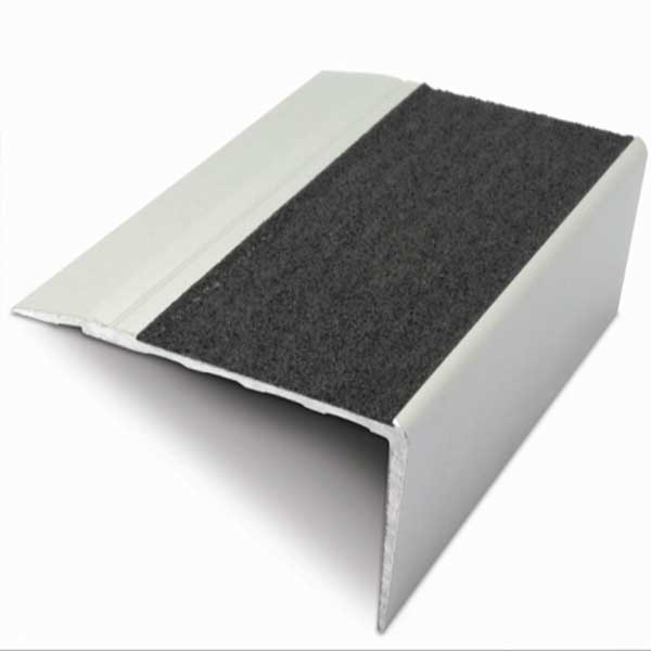 68mm x 33mm Aluminium Slip Resistant Stair Nosing Edge Trim With PVC Insert