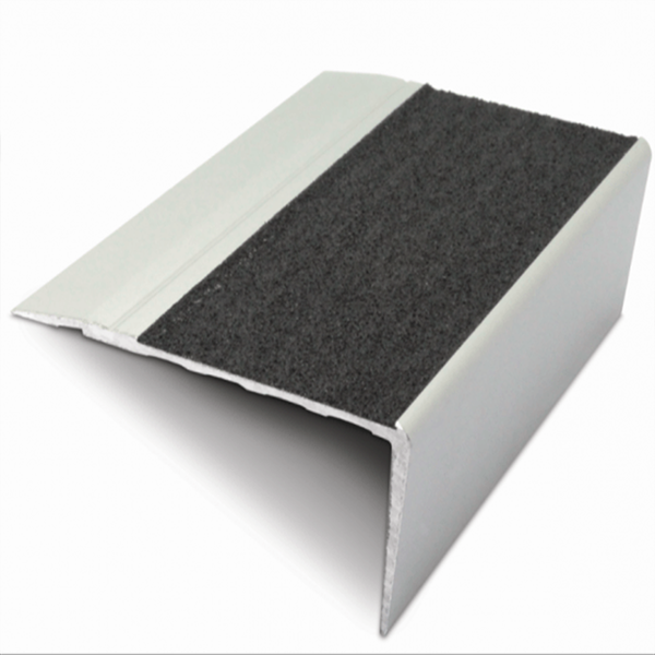 68mm x 33mm Aluminium Slip Resistant Stair Nosing Edge Trim With PVC Insert