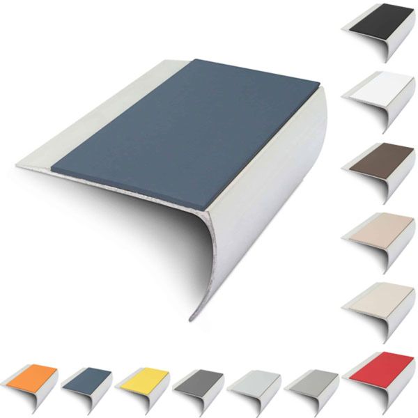 Aluminium Bullnose 69mm x 40mm Stair Nosing Edge Trim With PVC Insert
