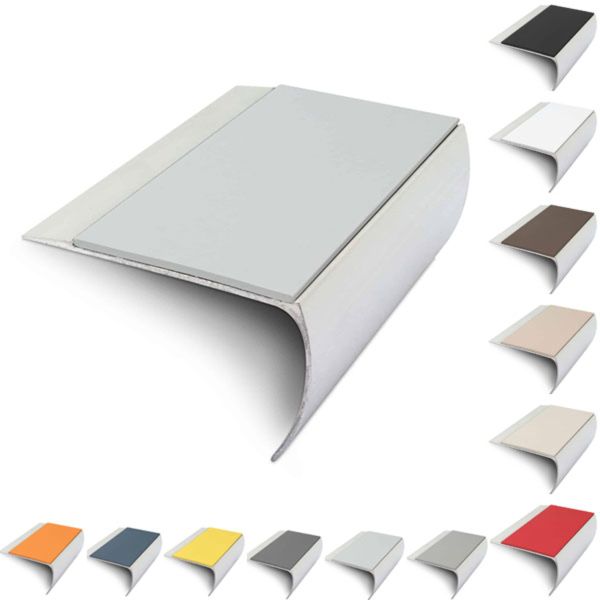 Aluminium Bullnose 69mm x 40mm Stair Nosing Edge Trim With PVC Insert