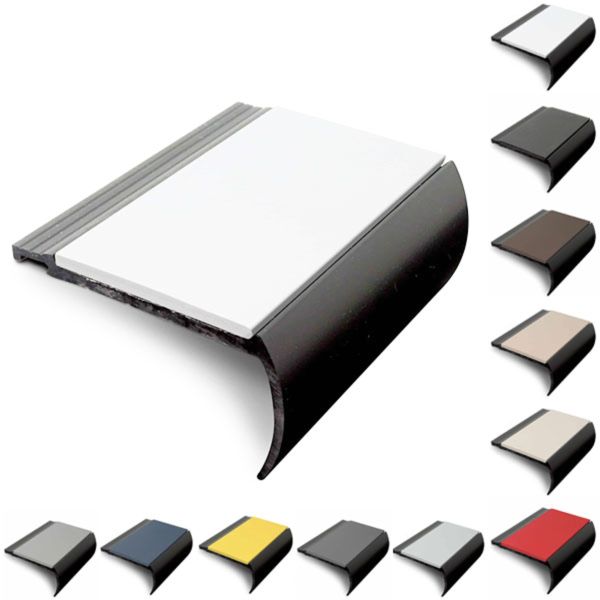 PVC Hard 72mm x 38mm Bullnose Stair Nosing with PVC Insert