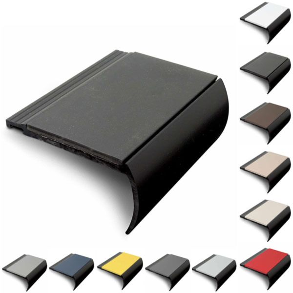 PVC Hard 72mm x 38mm Bullnose Stair Nosing with PVC Insert