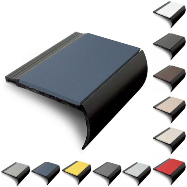 PVC Hard 72mm x 38mm Bullnose Stair Nosing with PVC Insert