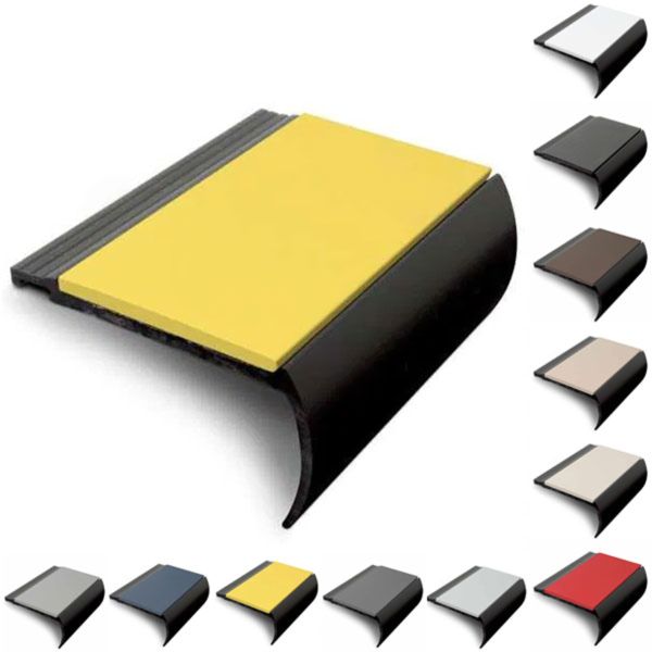 PVC Hard 72mm x 38mm Bullnose Stair Nosing with PVC Insert