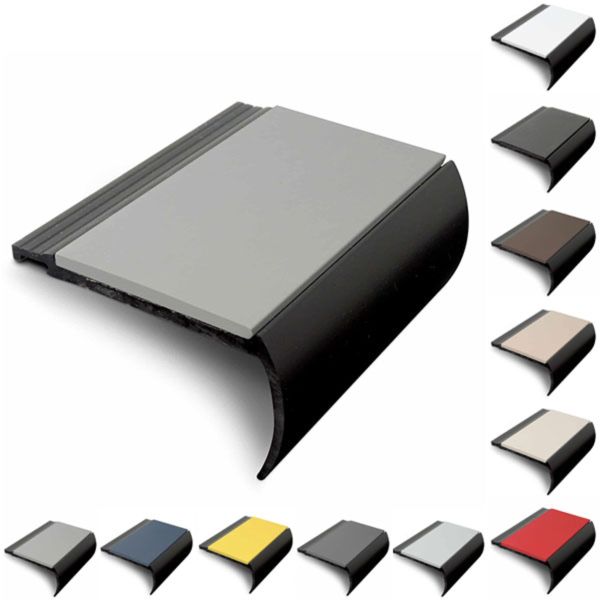 PVC Hard 72mm x 38mm Bullnose Stair Nosing with PVC Insert