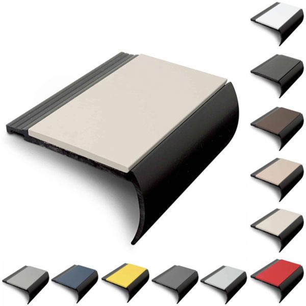 PVC Hard 72mm x 38mm Bullnose Stair Nosing with PVC Insert