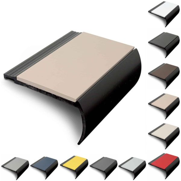 PVC Hard 72mm x 38mm Bullnose Stair Nosing with PVC Insert
