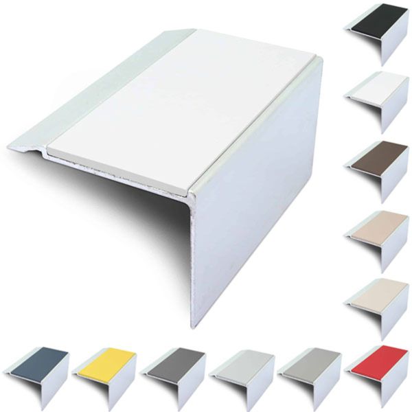 Aluminium Stair Nosing 72mm x 55mm With PVC Insert Stair Edge Trim