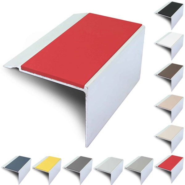 Aluminium Stair Nosing 72mm x 55mm With PVC Insert Stair Edge Trim