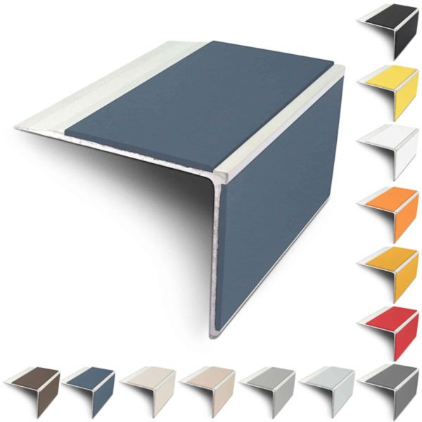 Slimline 75mm x 58mm Anti Slip Stair Nosing Edge Trim With PVC Insert