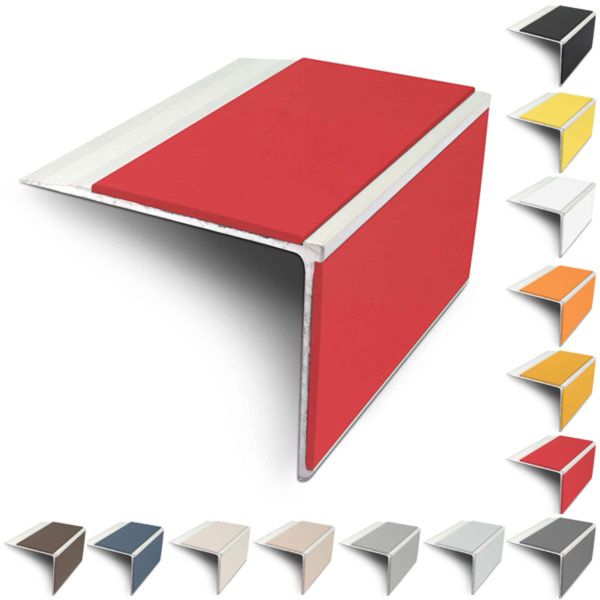 Slimline 75mm x 58mm Anti Slip Stair Nosing Edge Trim With PVC Insert