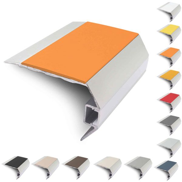 Commercial 77.5mm x 48.5mm Treadlite Stair Nosing Vision Light With PVC Insert