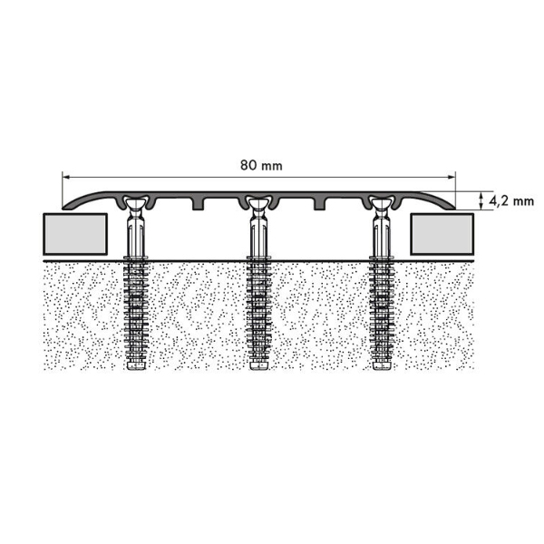 80mm Push-In Aluminium Door Bar Threshold Cover