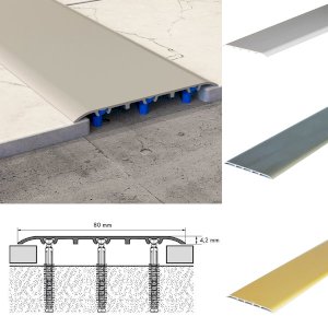 80mm Push-In Aluminium Door Bar Threshold Cover