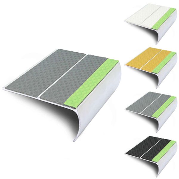 Tredsafe 87mm x 40mm Aluminator Stair Nosing Edge Trim With PVC Insert