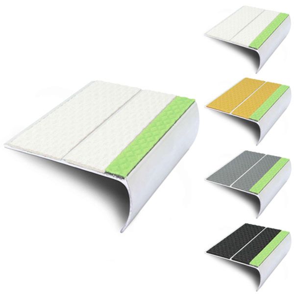 Tredsafe 87mm x 40mm Aluminator Stair Nosing Edge Trim With PVC Insert