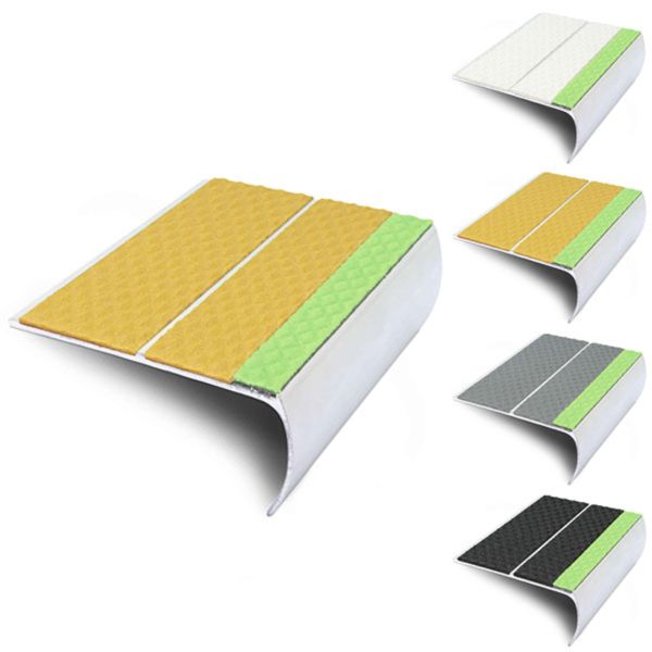 Tredsafe 87mm x 40mm Aluminator Stair Nosing Edge Trim With PVC Insert