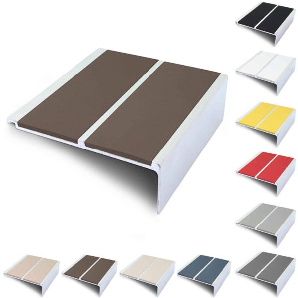 Anti Slip 91mm x 32mm Commercial Stair Nosing With PVC Insert