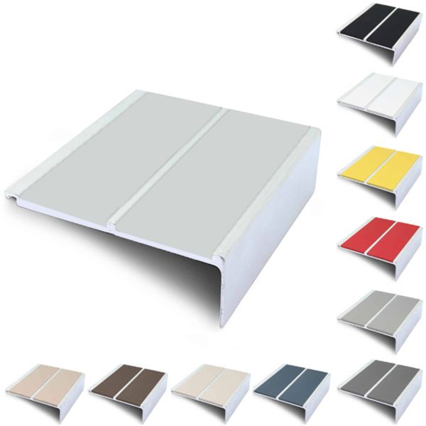 Anti Slip 91mm x 32mm Commercial Stair Nosing With PVC Insert