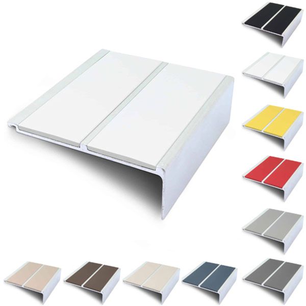 Anti Slip 91mm x 32mm Commercial Stair Nosing With PVC Insert