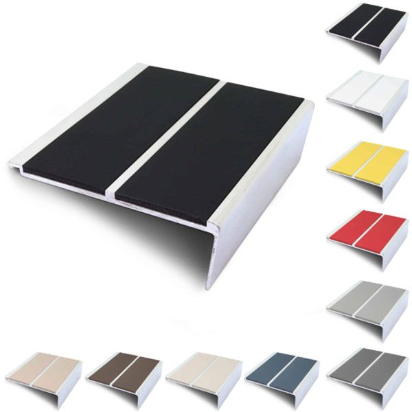 Anti Slip 91mm x 32mm Commercial Stair Nosing With PVC Insert