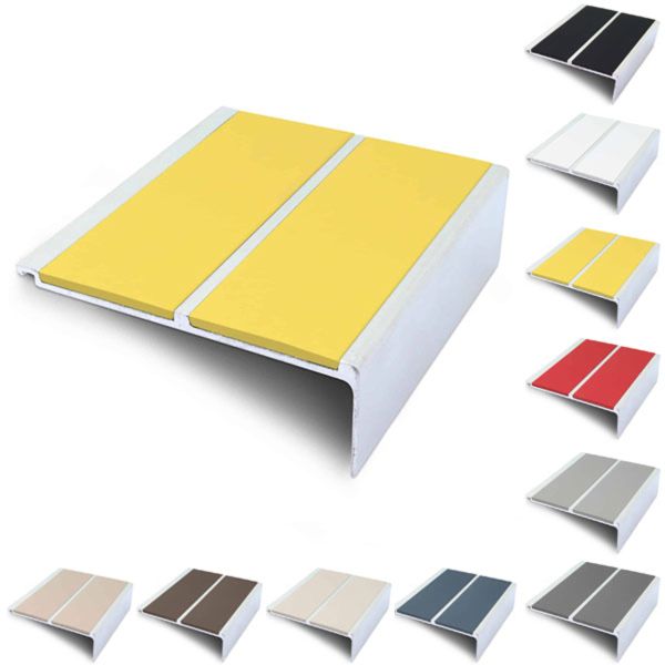 Anti Slip 91mm x 32mm Commercial Stair Nosing With PVC Insert