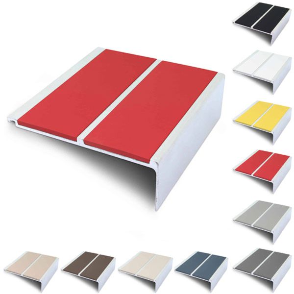 Anti Slip 91mm x 32mm Commercial Stair Nosing With PVC Insert