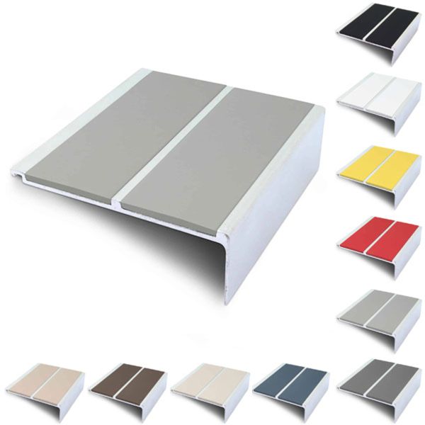 Anti Slip 91mm x 32mm Commercial Stair Nosing With PVC Insert
