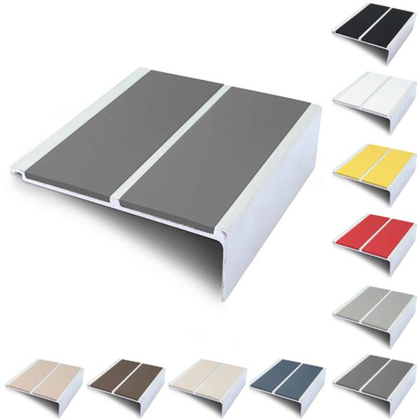 Anti Slip 91mm x 32mm Commercial Stair Nosing With PVC Insert