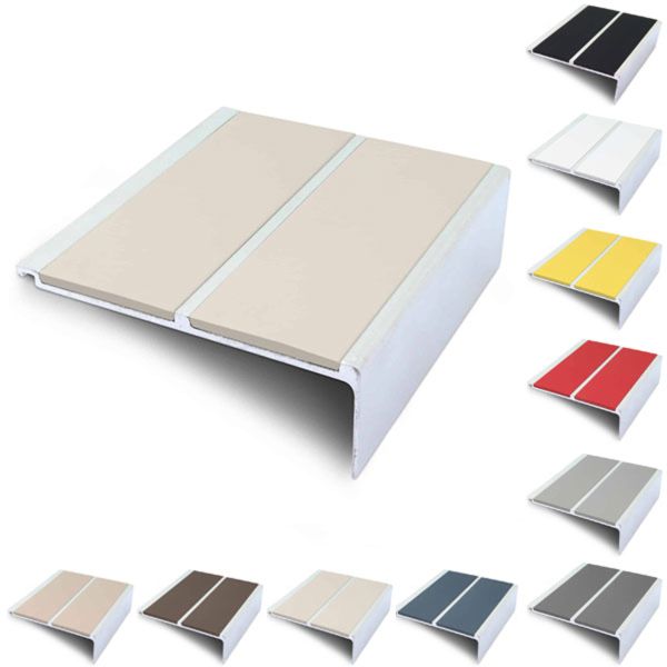 Anti Slip 91mm x 32mm Commercial Stair Nosing With PVC Insert
