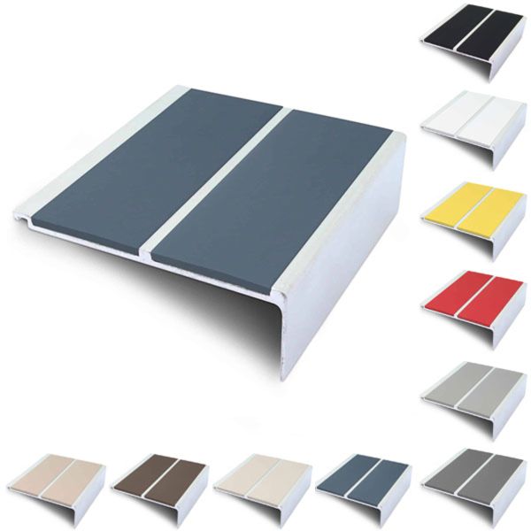 Anti Slip 91mm x 32mm Commercial Stair Nosing With PVC Insert