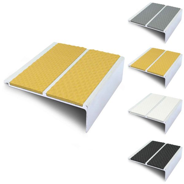 Commercial 91mm x 32mm Tredsafe Stair Nosing With Non Slip PVC Insert