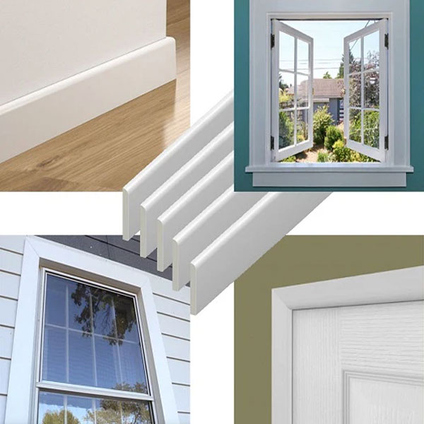 95mm UPVC Skirting Board Architrave Trim Flat Design