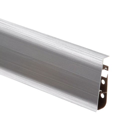 Accessories and PVC Skirting Board Flooring Trim in Brushed Aluminium
