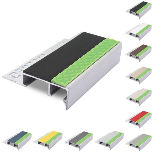 Aluminator Tile-In Stair Nosing With PVC Insert For 12.5mm Flooring