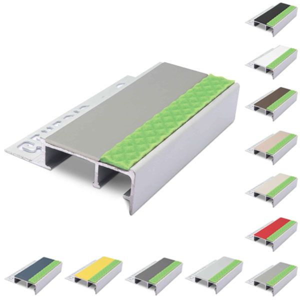 Aluminator Tile-In Stair Nosing With PVC Insert For 12.5mm Flooring