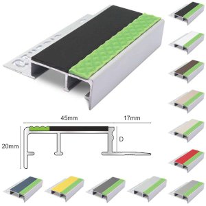 Aluminator Tile-In Stair Nosing With PVC Insert For 12.5mm Flooring