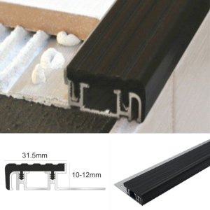 Aluminium Stair Nosing Edge Trim for Tiles and Stone-Step Nose Edging