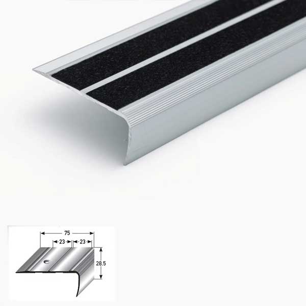 1m Aluminium Stair Nosing Anti-Slip Step Edge Guard