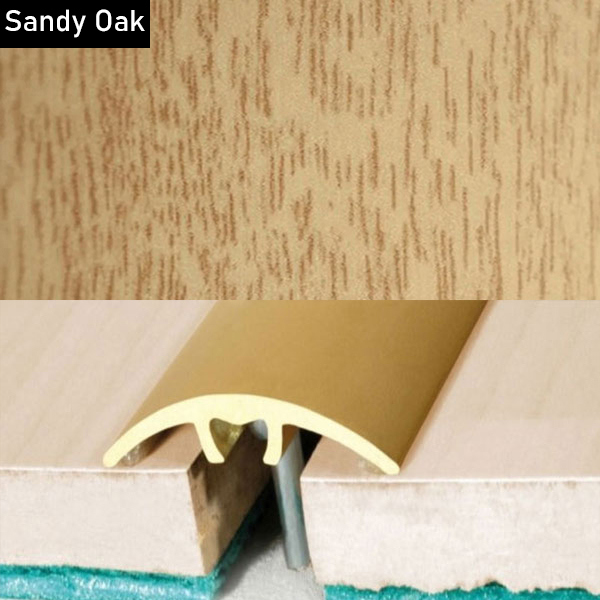Aluminium Wood Effect Door Threshold for Connecting Wooden, Laminate, Carpet, Vinly Floors